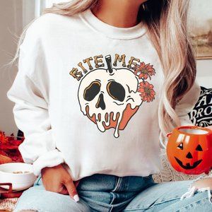 Bite Me Halloween Sweatshirt Unisex Snow White Sweatshirt Unisex halloween Shirt